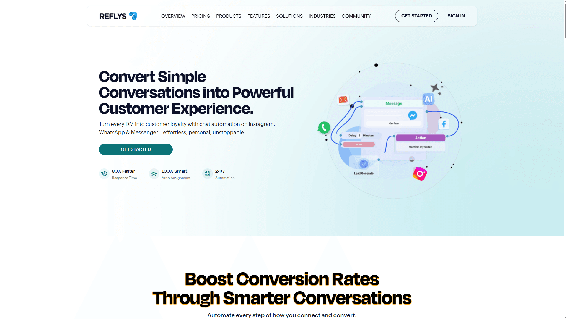 Reflys - Chat & Influencer Marketing Platform - Interactive web app with smooth animations and real-time data interaction