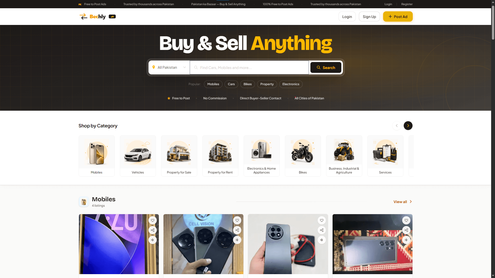 Bechly.pk - Classified Marketplace Platform - Nationwide classifieds marketplace with web and mobile app experiences