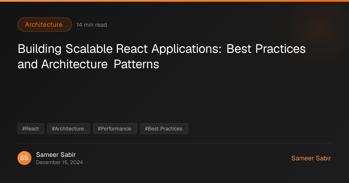 Building Scalable React Applications: Best Practices and Architecture ...