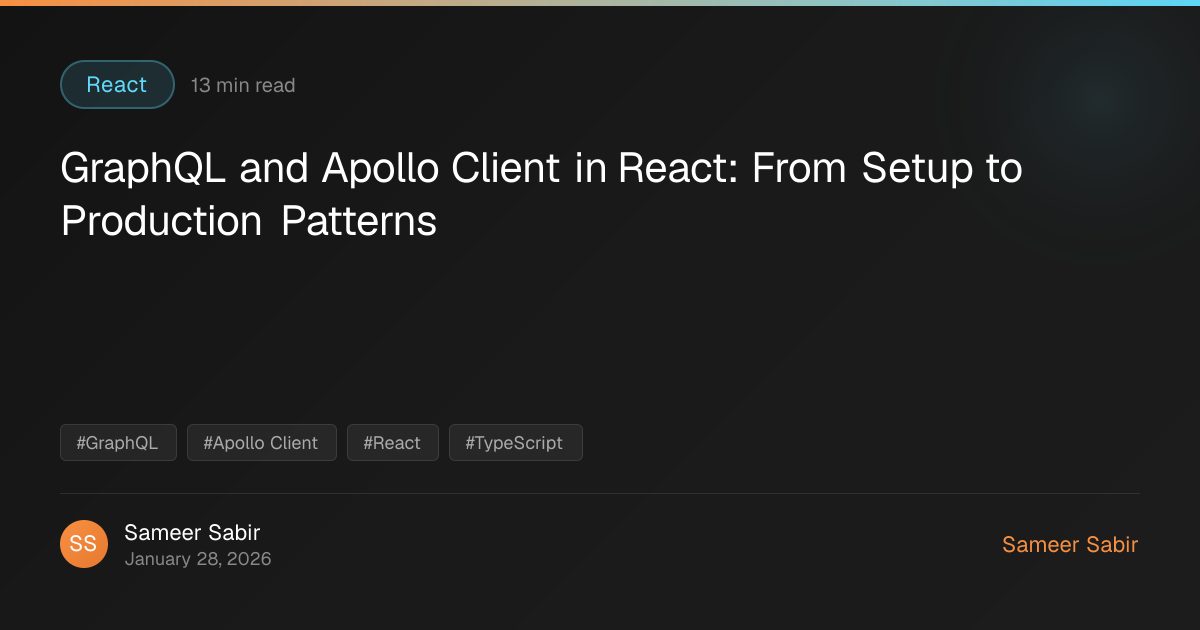GraphQL and Apollo Client in React: From Setup to Production Patterns ...